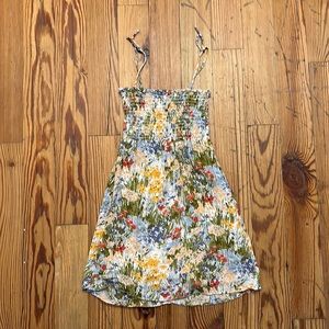 Reformation Floral Smocked Crepe Dress